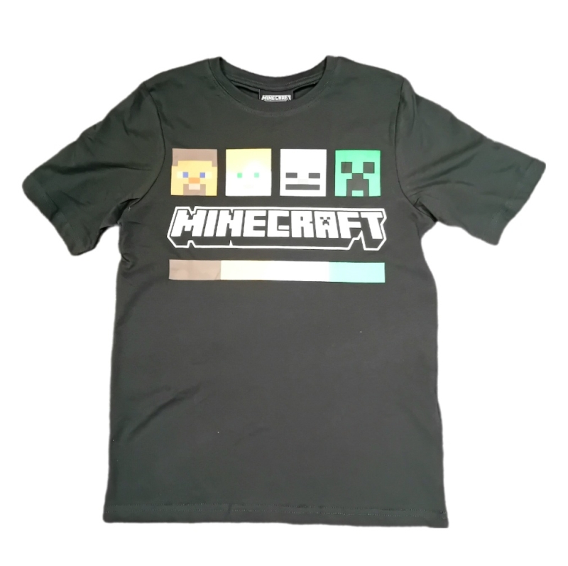 Minecraft T-Shirt in schwarz/grau