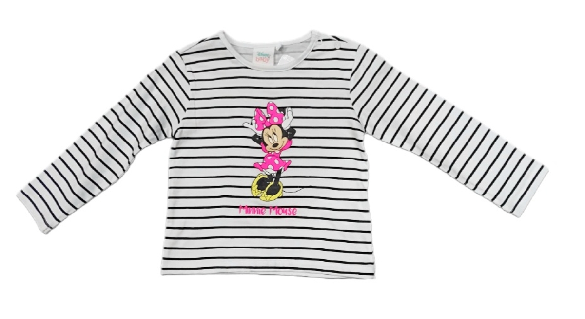 Minnie Mouse Langarmshirt in weiß gestreift